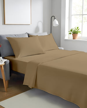 FlexFit Comfort Cotton 4-Piece Sleeper Sofa Sheet Set - Taupe