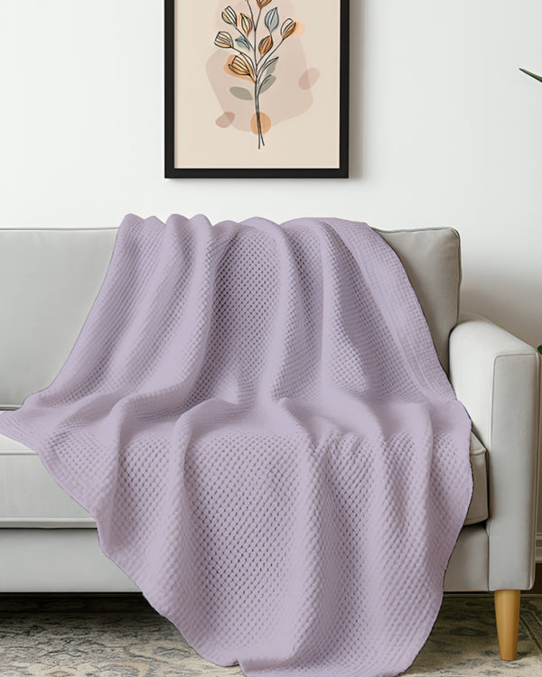 Havenweave Microfiber 1 Piece Waffle Coverlet - Pastel Purple-Bed Layers-Shreem Linen-Slumber Sphere