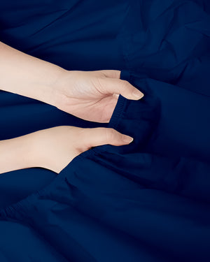 Serenity Split –  Premium Cotton 4 Piece Split Head Sheet Set- Navy Blue