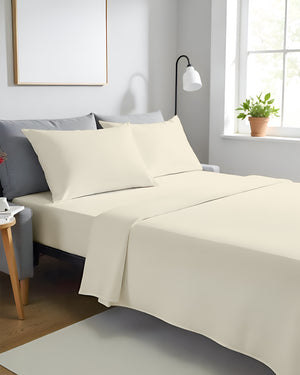 FlexFit Comfort Cotton 4-Piece Sleeper Sofa Sheet Set - Ivory