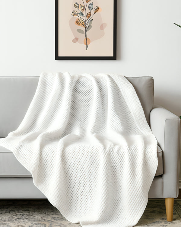 Havenweave Microfiber 1 Piece Waffle Coverlet - White-Bed Layers-Shreem Linen-Slumber Sphere