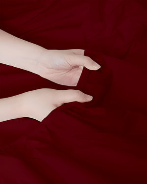 SleepSync Giza 1 Piece Split Head Fitted Sheet – Luxe Burgundy