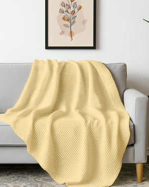Havenweave Microfiber 1 Piece Waffle Coverlet - Pastel Yellow-Bed Layers-Shreem Linen-Slumber Sphere