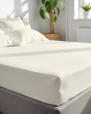 SleepNest 3 Piece Brushed Microfiber Fitted Sheet Set- Ivory
