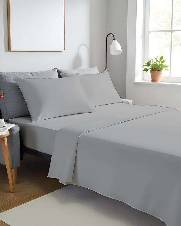 FlexFit Comfort Cotton 4-Piece Sleeper Sofa Sheet Set - Light Gray