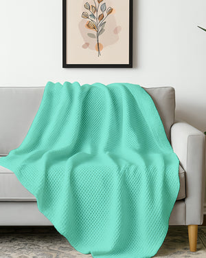 Havenweave Microfiber 1 Piece Waffle Coverlet - Turquoise-Bed Layers-Shreem Linen-Slumber Sphere
