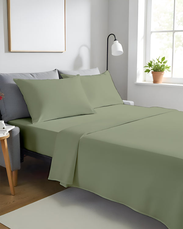 FlexFit Comfort Cotton 4-Piece Sleeper Sofa Sheet Set - Sage