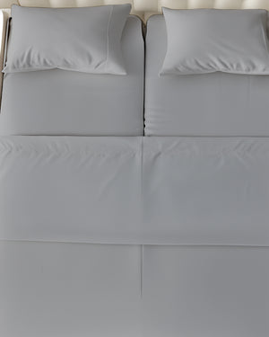 SplitLuxe Giza 4-Piece Split Head Sheet Set – Cool Light Gray