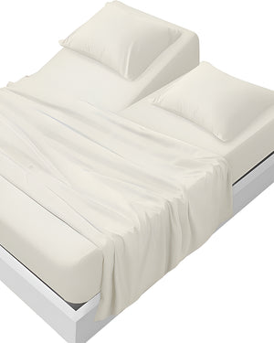 SleepEase Split Head 4 Piece Sheet Set- Ivory