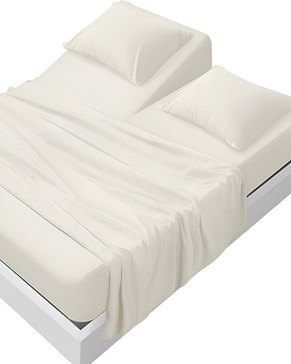 SleepEase Split Head 4 Piece Sheet Set- Ivory