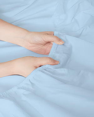 Serenity Split –  Premium Cotton 4 Piece Split Head Sheet Set- Light Blue