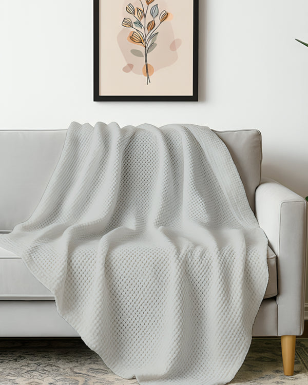 Havenweave Microfiber 1 Piece Waffle Coverlet - Pearl Gray-Bed Layers-Shreem Linen-Slumber Sphere