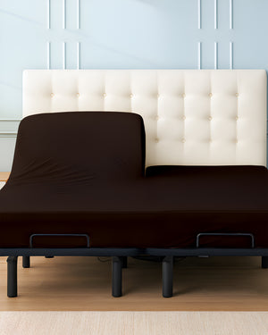 SleepSync Giza 1 Piece Split Head Fitted Sheet – Comfort Chocolate