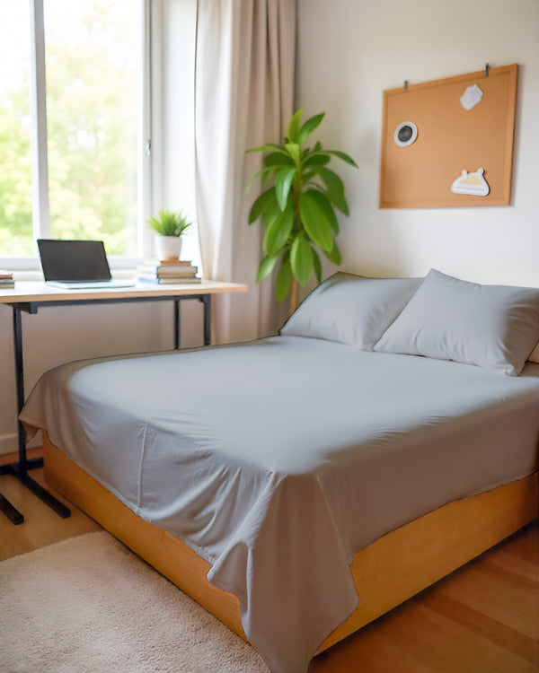 Comfort Kit Microfiber 4 Piece Bed Sheet Set – Light Gray