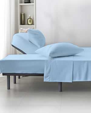 SplitLuxe Giza 4-Piece Split Head Sheet Set – Serenity Light Blue