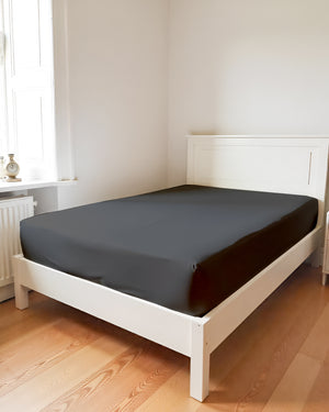 Luxe Giza Cotton 1 Piece Cot Fitted Sheet - Dark Gray