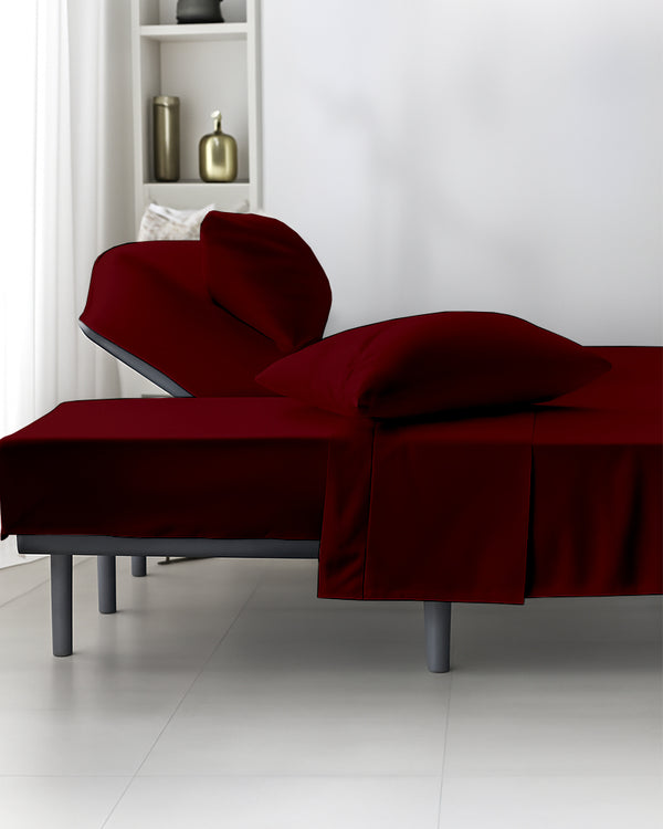SplitLuxe Giza 4-Piece Split Head Sheet Set – Luxe Burgundy