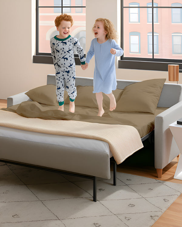 FlexFit Comfort Cotton 4-Piece Sleeper Sofa Sheet Set - Taupe