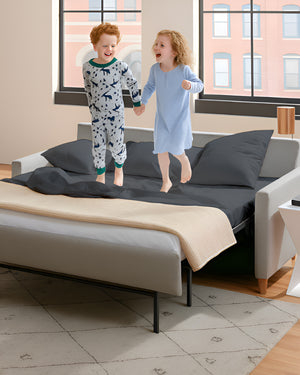 FlexFit Comfort Cotton 4-Piece Sleeper Sofa Sheet Set - Dark Gray