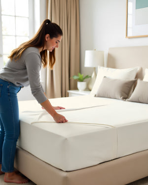 SleepNest 3 Piece Brushed Microfiber Fitted Sheet Set- Ivory