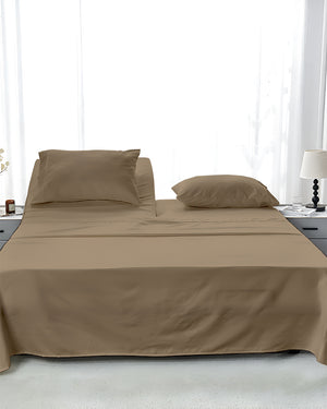 SleepEase Split Head 4 Piece Sheet Set- Taupe