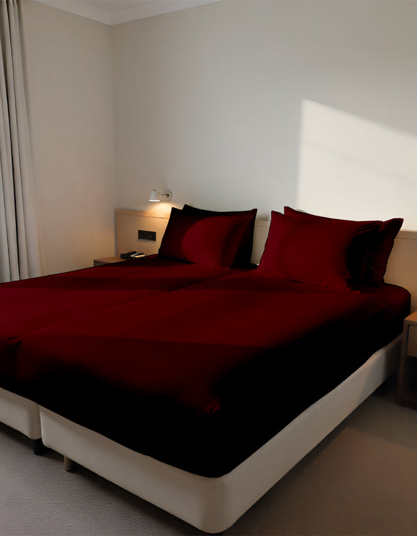 EliteFlex - 7 Piece Cotton Split Sheet Set for Adjustable Beds - Burgundy