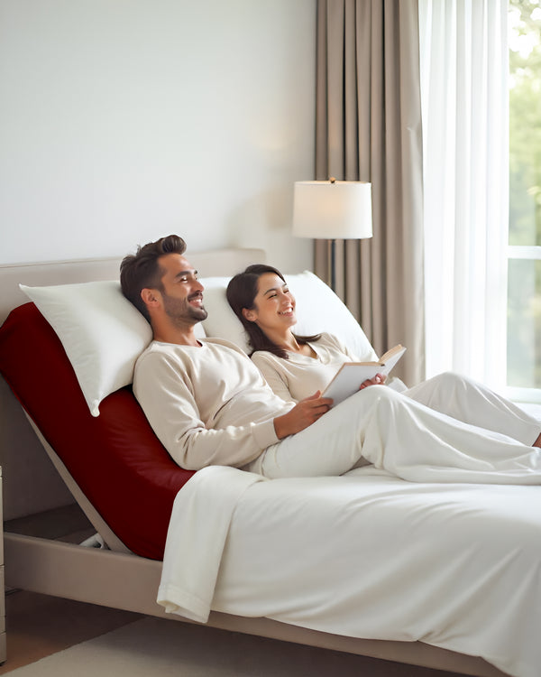 PureEase 1 Piece Top Split Microfiber Fitted Sheet- Burgundy