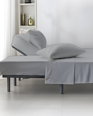SplitLuxe Giza 4-Piece Split Head Sheet Set – Cool Light Gray