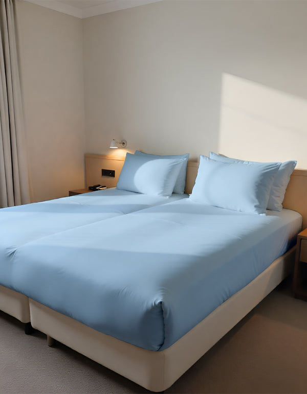 EliteFlex - 7 Piece Cotton Split Sheet Set for Adjustable Beds - Light Blue