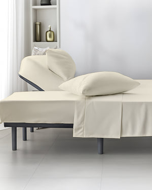 SplitLuxe Giza 4-Piece Split Head Sheet Set – Whisper Ivory