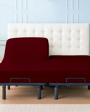 Cloudsplit 1 Piece Fitted Sheet with Top Split for Adjustable Beds - Burgundy