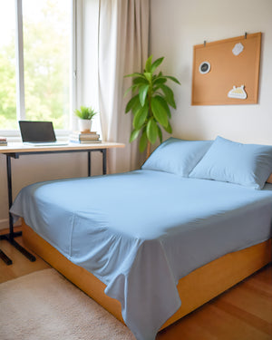Comfort Kit Microfiber 4 Piece Bed Sheet Set – Light Blue
