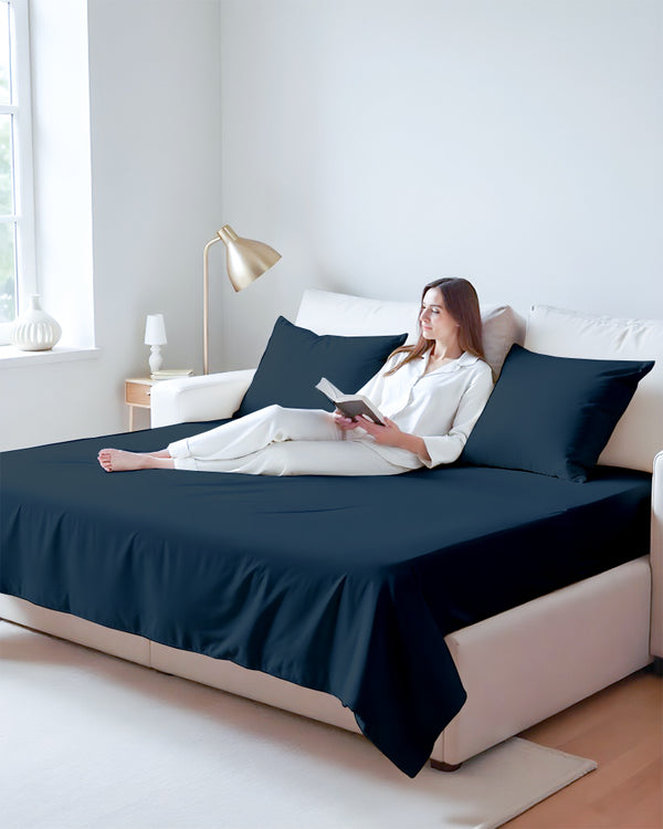 Exclusive 4 Piece Sleeper Sofa Combo- Navy Blue