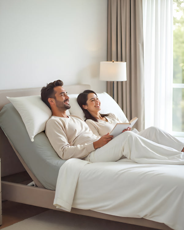 PureEase 1 Piece Top Split Microfiber Fitted Sheet- Light Gray