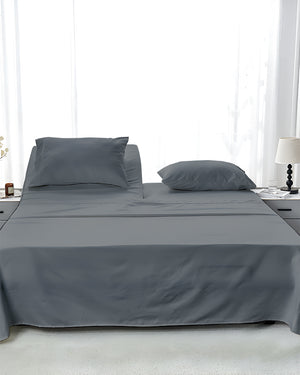SleepEase Split Head 4 Piece Sheet Set- Dark Gray