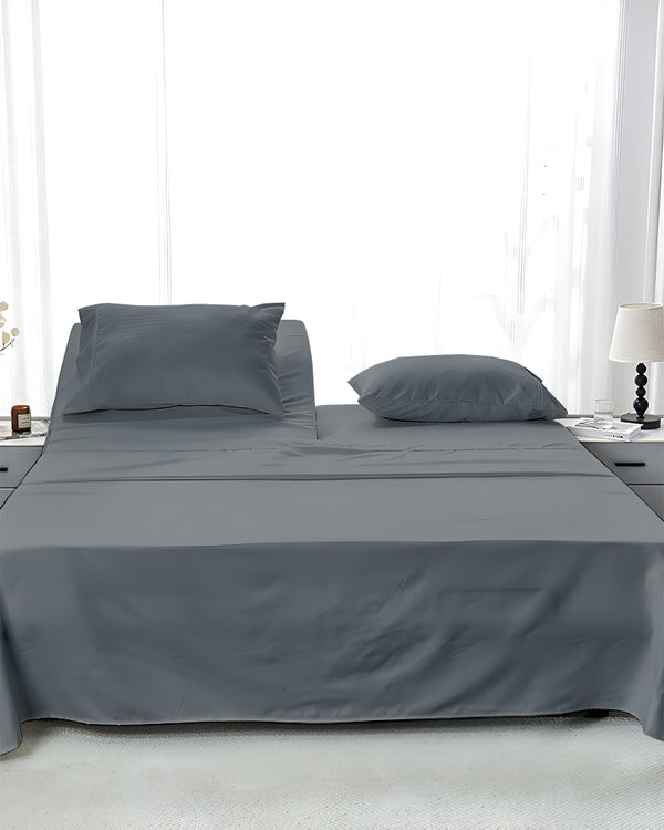 SleepEase Split Head 4 Piece Sheet Set- Dark Gray