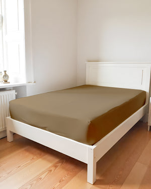 Luxe Giza Cotton 1 Piece Cot Fitted Sheet - Taupe