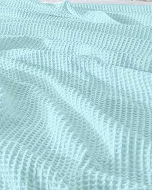 Havenweave Microfiber 1 Piece Waffle Coverlet - Pastel Mint-Bed Layers-Shreem Linen-Slumber Sphere