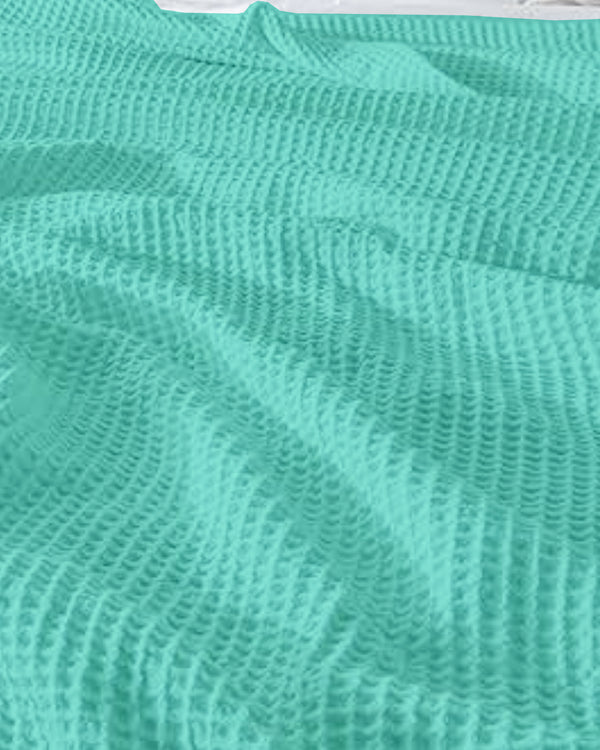 Havenweave Microfiber 1 Piece Waffle Coverlet - Turquoise-Bed Layers-Shreem Linen-Slumber Sphere