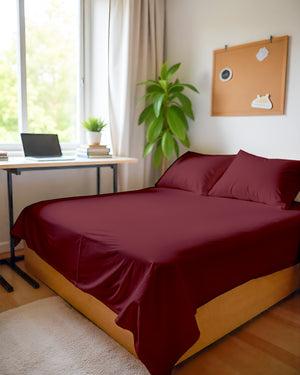 Comfort Kit Microfiber 4 Piece Bed Sheet Set – Burgundy