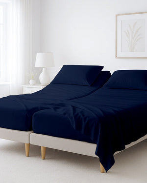 Softline Split Ultra-Soft 5-Piece Cotton Split Beds Sheet Set - Navy Blue