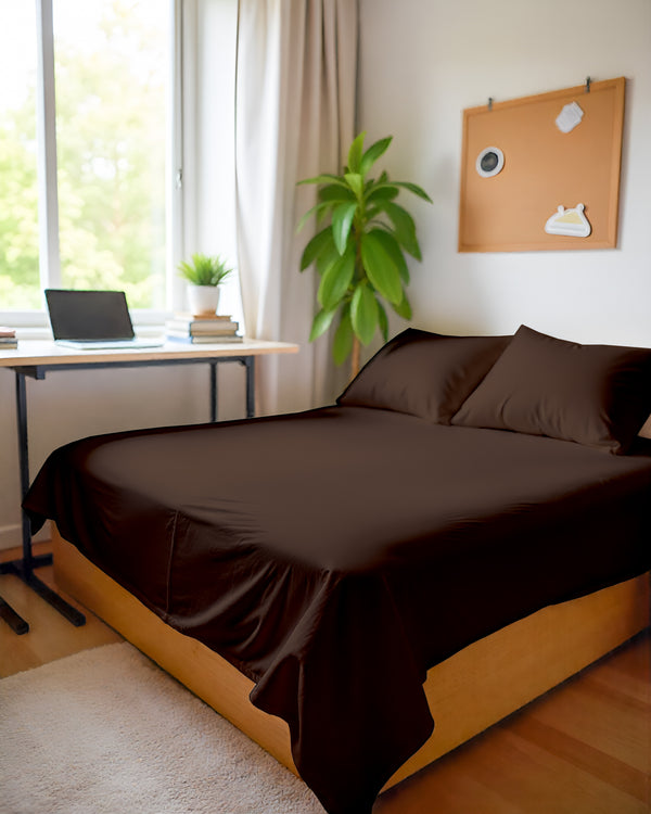 Comfort Kit Microfiber 4 Piece Bed Sheet Set – Chocolate