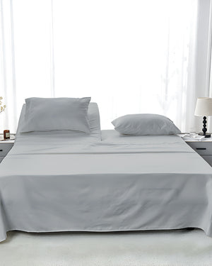 SleepEase Split Head 4 Piece Sheet Set- Light Gray