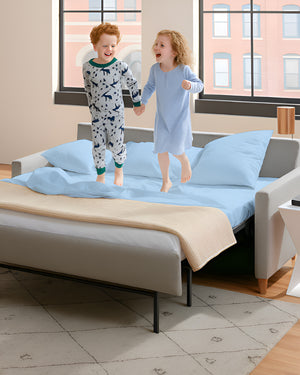 FlexFit Comfort Cotton 4-Piece Sleeper Sofa Sheet Set - Light Blue