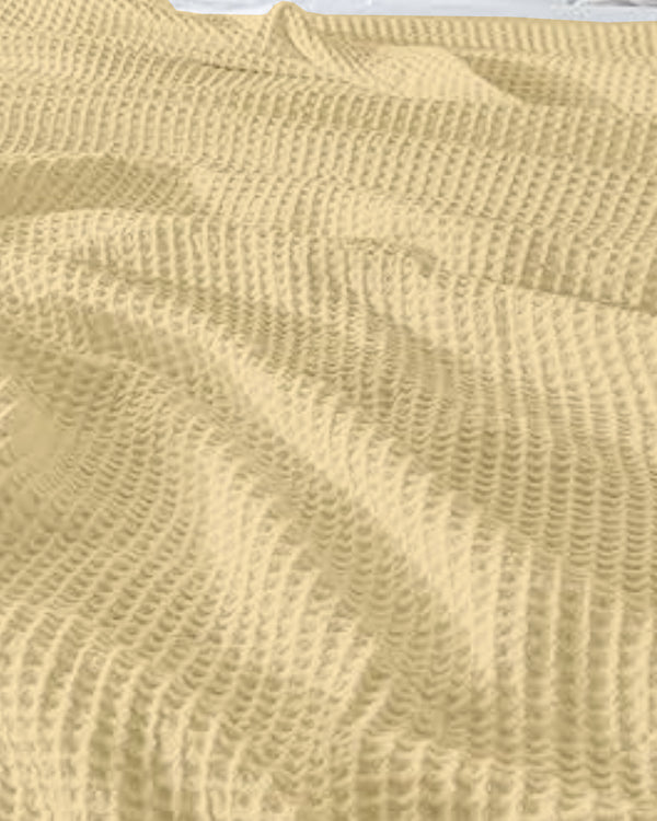 Havenweave Microfiber 1 Piece Waffle Coverlet - Pastel Yellow-Bed Layers-Shreem Linen-Slumber Sphere