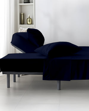 SplitLuxe Giza 4-Piece Split Head Sheet Set – Midnight Navy Blue