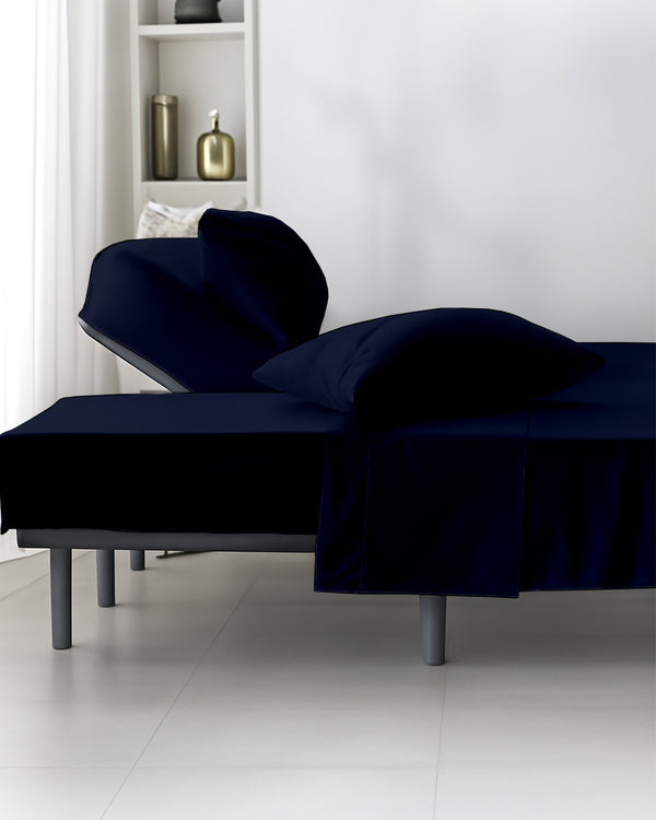 SplitLuxe Giza 4-Piece Split Head Sheet Set – Midnight Navy Blue