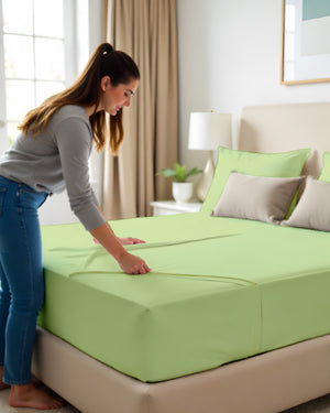 SleepNest 3 Piece Brushed Microfiber Fitted Sheet Set-Sage