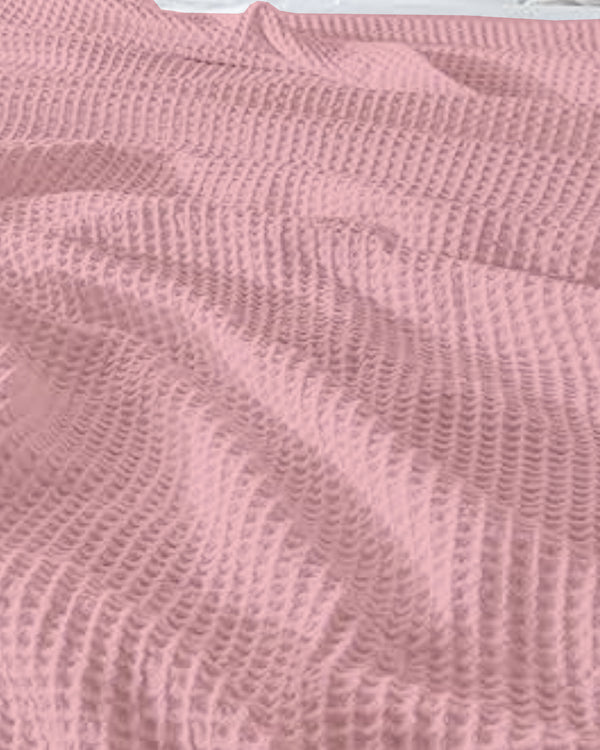 Havenweave Microfiber 1 Piece Waffle Coverlet - Blush Pink-Bed Layers-Shreem Linen-Slumber Sphere
