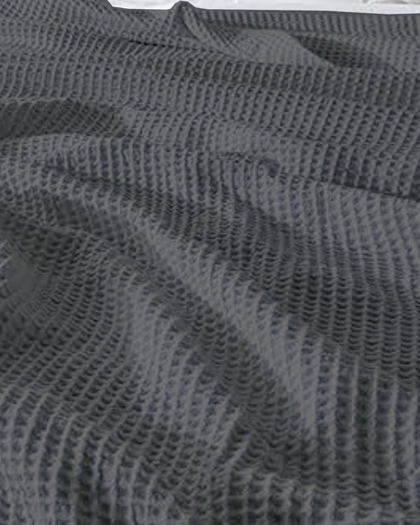 Havenweave Microfiber 1 Piece Waffle Coverlet - Dark Gray-Bed Layers-Shreem Linen-Slumber Sphere